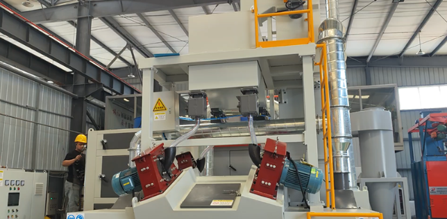 甘孜板材除锈强化,通过式抛丸机应用案例